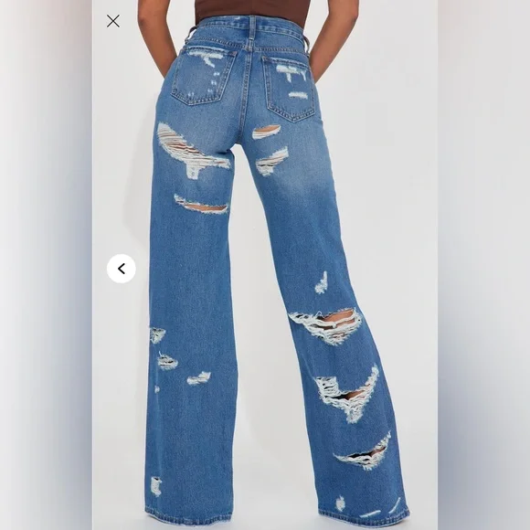 Super Destroyed Wide Leg Jeans - Picture 3 of 3